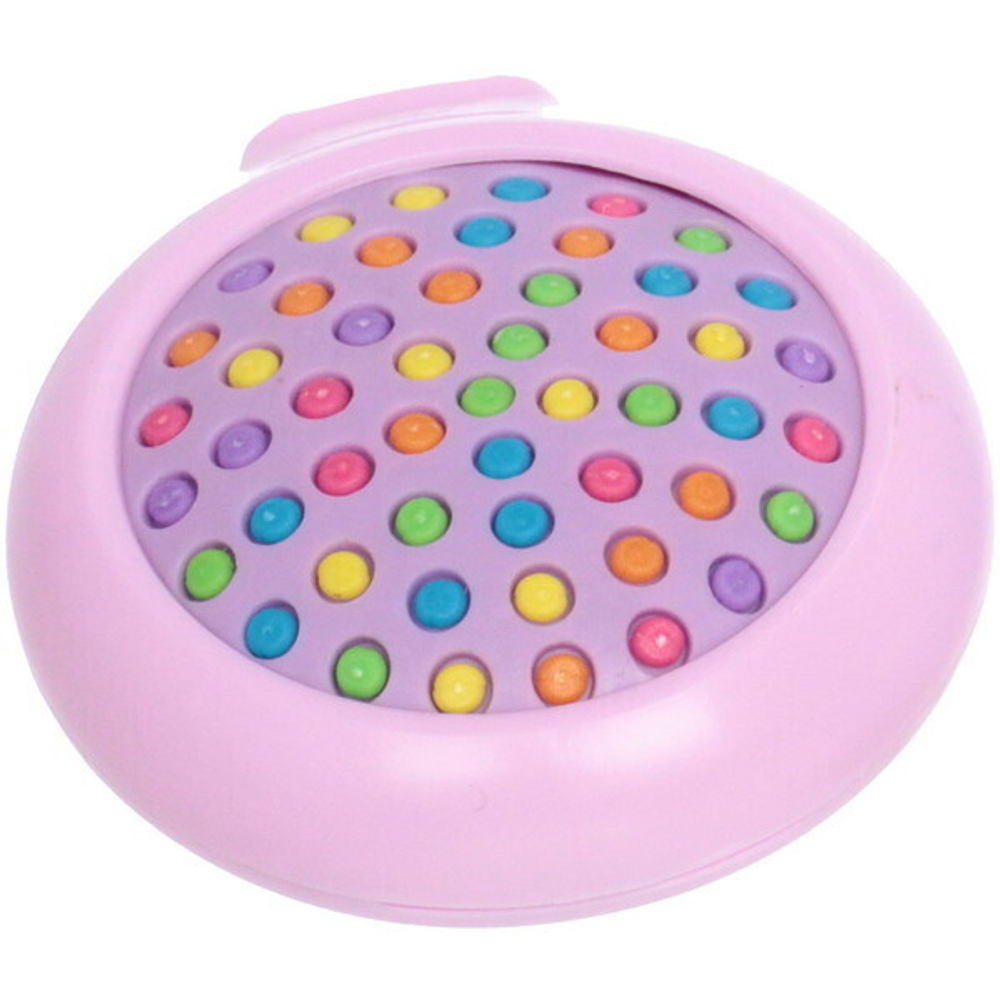 Расческа массажная складная с зеркалом, круглая «Monaco - Princess», микс 4 цвета, 7 см (коробка PVC)