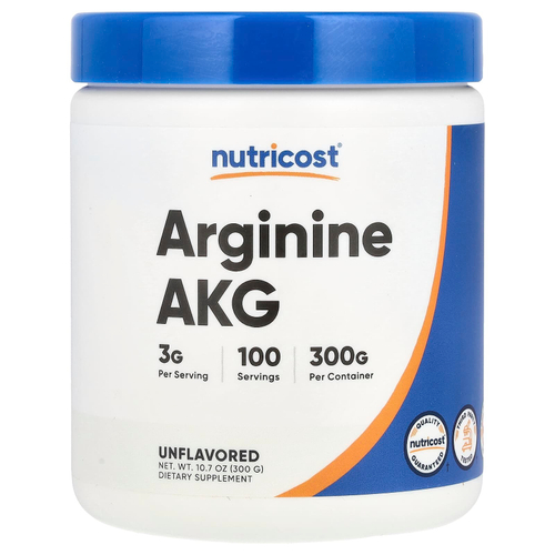 Nutricost, Аргинин AKG, без добавок, 300 г (10,7 унции)