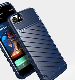 Противоударный чехол для iPhone SE (2020) темно-синего цвета, серии Onyx от Caseport