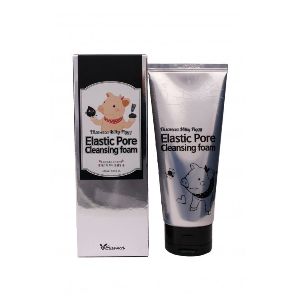 Пенка-маска для умывания Elizavecca Milky Piggy Elastic Pore Cleansing Foam Древесный уголь 120 мл