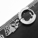 Серьга кольцо с подвеской "ВОЛК" (13х7мм) для пирсинга уха. Медицинская сталь. Цена за одну штуку!