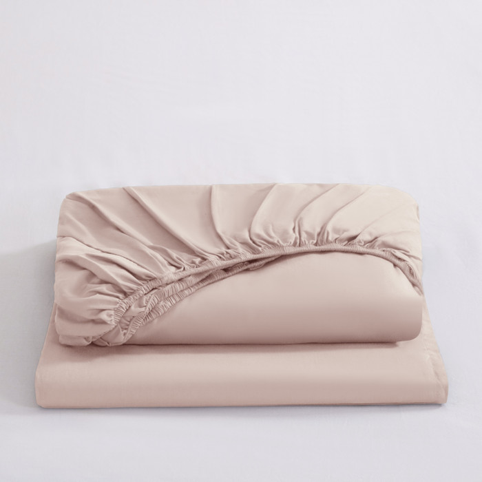 Комплект постельного белья на резинке Однотонный Сатин Премиум «Молочный сатин»