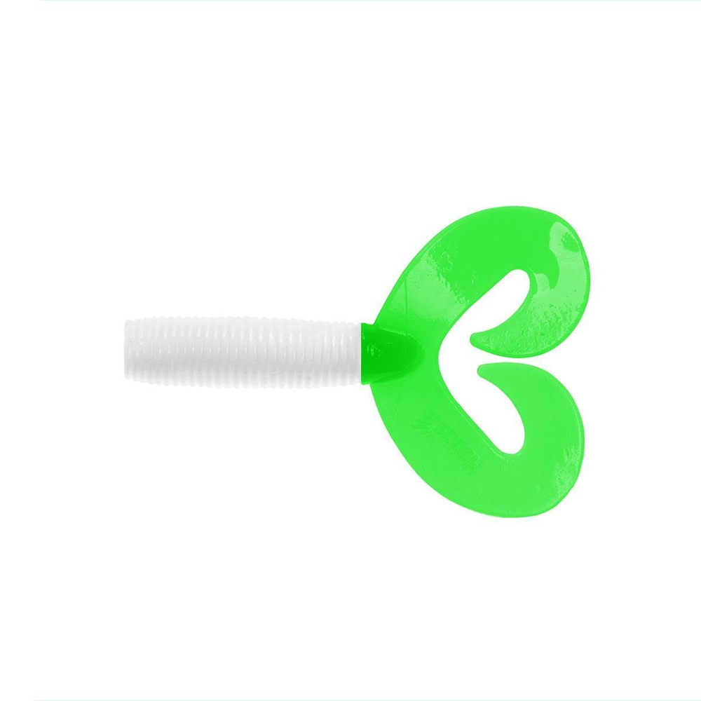 Твистер Credo Double Tail 2,95"/7,5 см White & Green 7шт. (HS-12-016) Helios