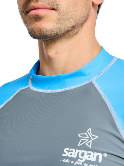 Футболка рашгард лонгслив Sargan Агидель UPF 50+ мужская серо-синяя
