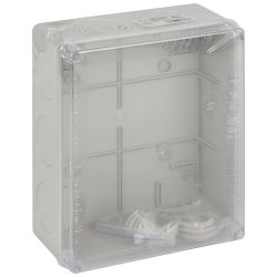 Распаячная коробка ЭРА KORvpk-240-195-90-44 ОП серая 240х195х90мм прозрачная крышка на винтах d25-3шт d32-2шт IP44