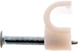 Круглый крепеж кабеля REXANT 4 мм, белый 50шт 07-4004