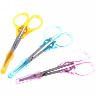 Ножницы маникюрные в пакете «Ultramarine», пластиковые ручки, с колпачком, цвет микс 9см