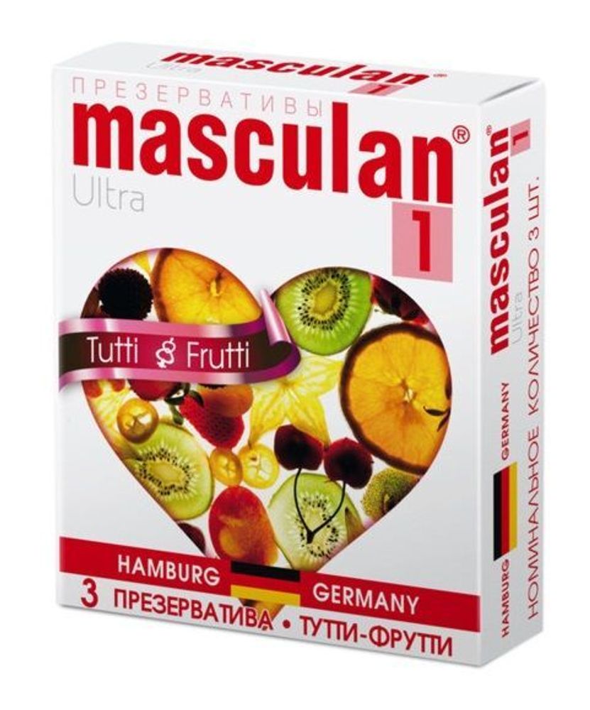 Жёлтые презервативы Masculan Ultra Tutti-Frutti с фруктовым ароматом - 3 шт.