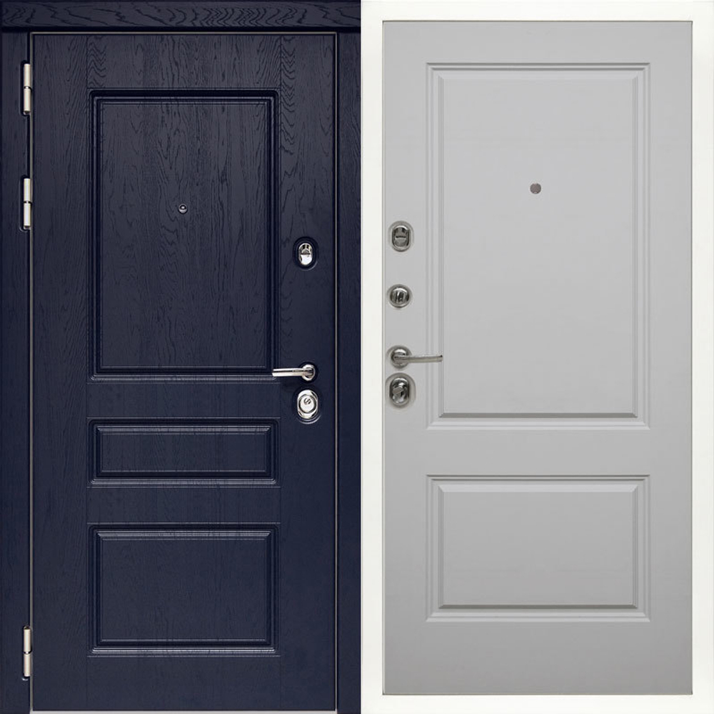 Входная  дверь в квартиру  Сударь МД-45 М7 Силк маус (cветло-серый) Soft toch с шумоизоляцией
