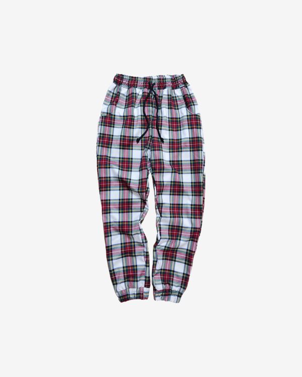 Брюки клетчатые БИЧ бело-красные - фото 1