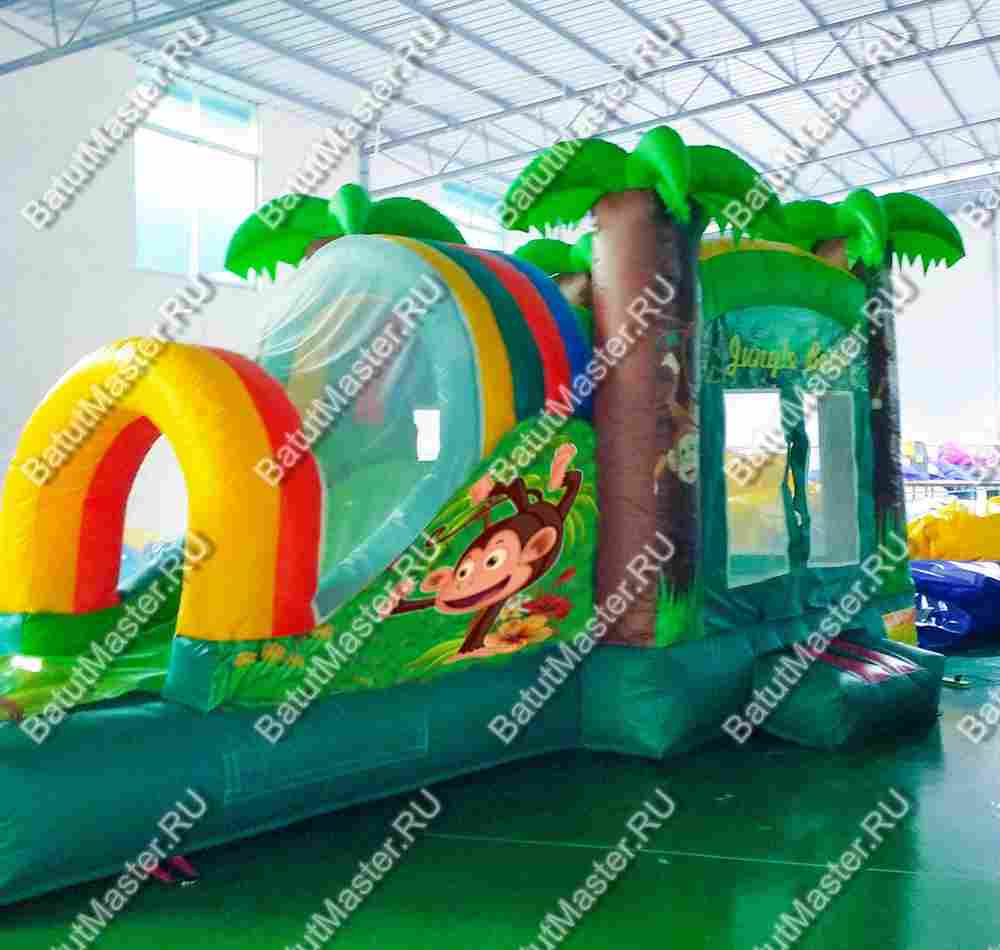 Коммерческий надувной батут "Радужные джунгли", 5*3*3 м