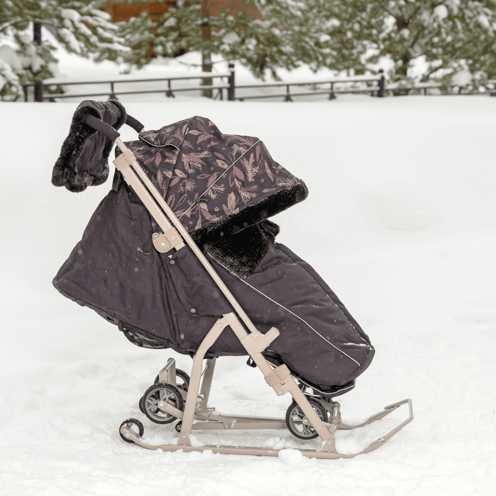 Санки - коляска детские зимние ДЕТЯМ 7-5Н ШОКОЛАДНЫЙ арт.НД7-5Н/Ш