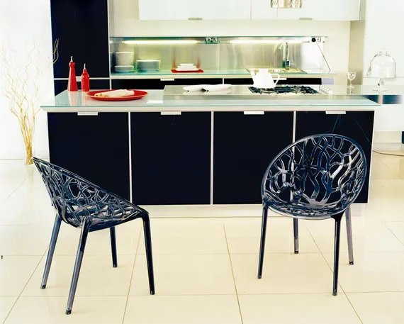 Стул Crystal прозрачный серый