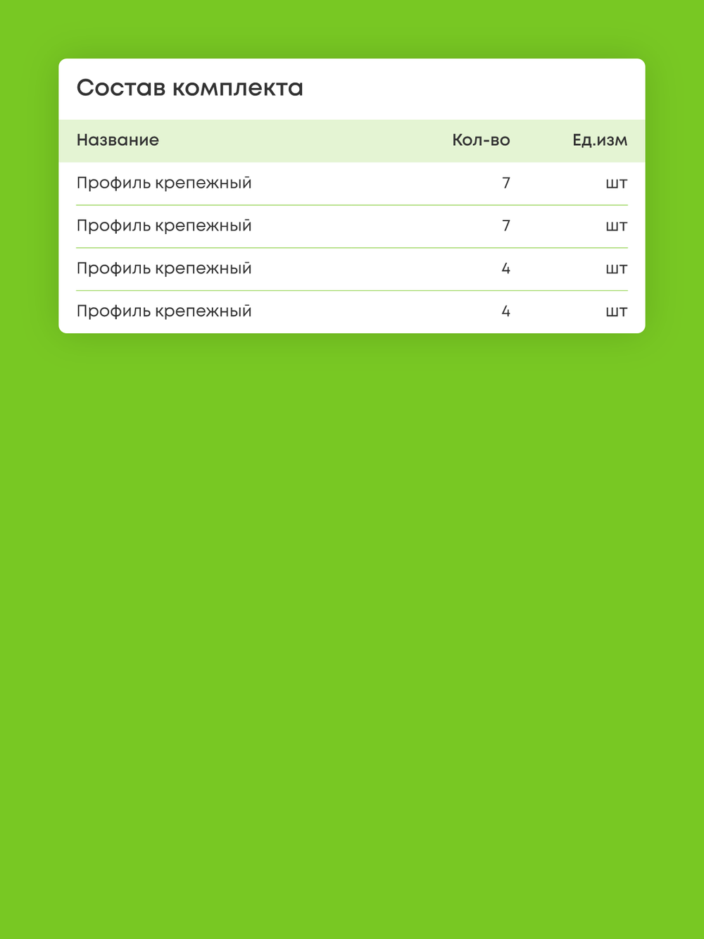 Профиль крепежный - 7 шт