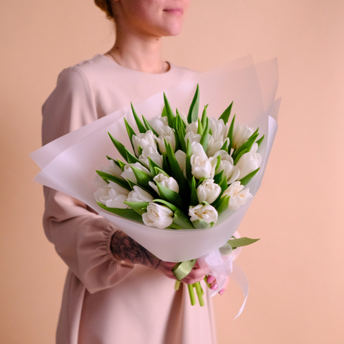 Купить Букет 25 пионовидных тюльпанов Мондиал #806