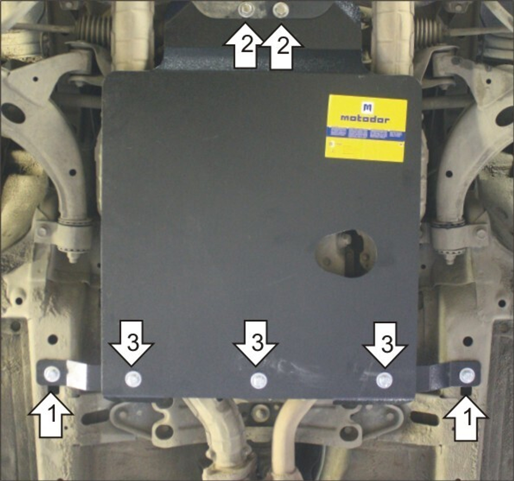 Защита КПП. 2 мм, Сталь. для Subaru Outback 2000-2003 MOTODOR.02228