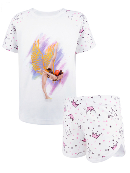 Пижама с шортами (светло-голубой)