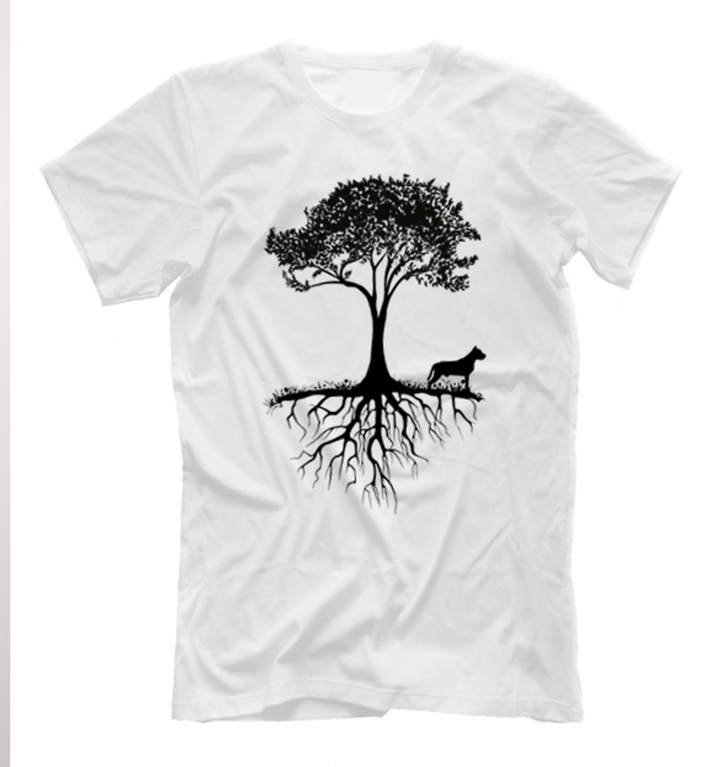 Футболка "Стафф у дерева"