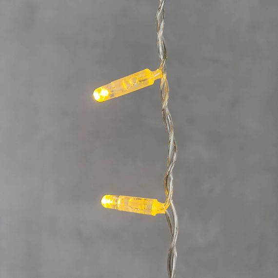 Светодиодная бахрома с колпачком 4,9 x 0,5 м тепло-белая 220В, 200 LED, провод прозрачный ПВХ, IP65 (PIL200CAP-10-2WW)