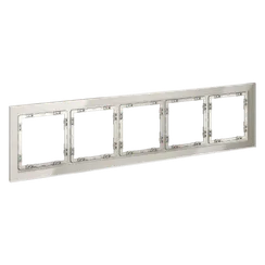 Рамка стеклянная VOLTUM S70 на 5 постов, (кашемир, стекло) vls110503