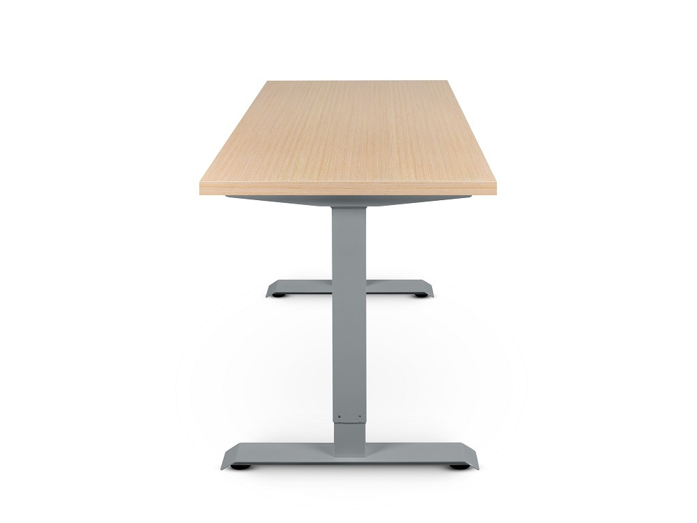 Регулируемый компьютерный стол Bazalt с регулировкой по высоте — столешница МДФ Дуб беленый