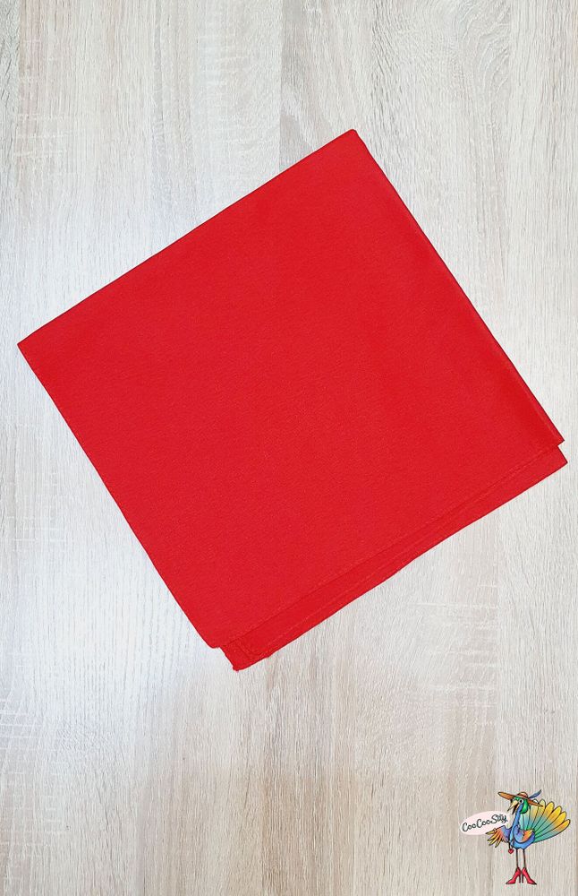 платок-бандана Однотонная красная, 55х55 см