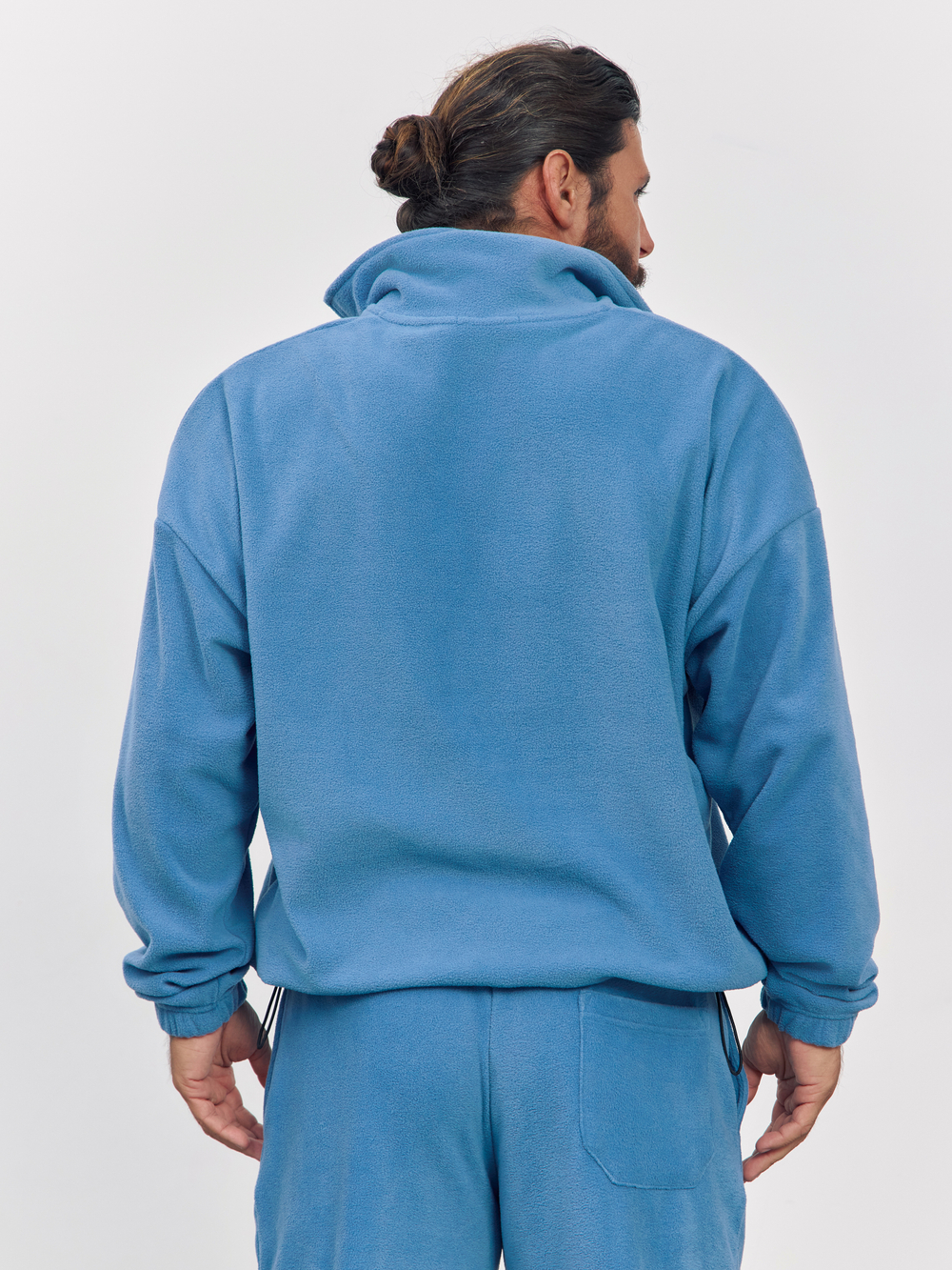 Свитшот "half zip" флисовый (голубой)