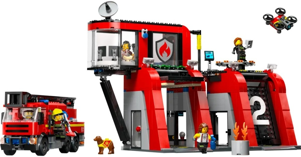 LEGO City 60414 «Пожарная станция с пожарной машиной» — дежурство и вызовы