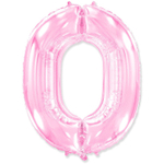 Шар фольгированный Цифра 0 101 см (Розовый)