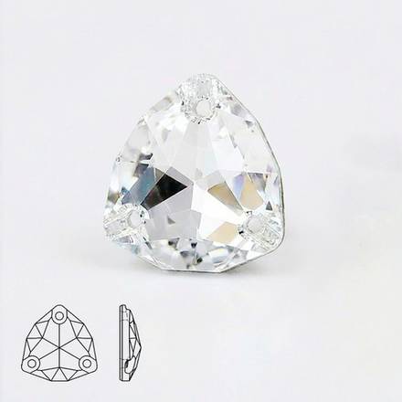 Стразы пришивные хрустальные, цвет Crystal, форма Trilliant