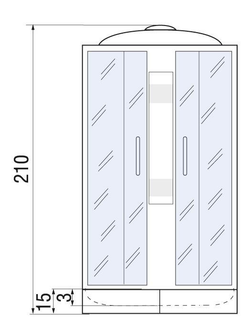 Душевая кабина RIVER NARA LIGHT 100/15 МТ 100x100x210 10000002955 Универсальная Четверть круга