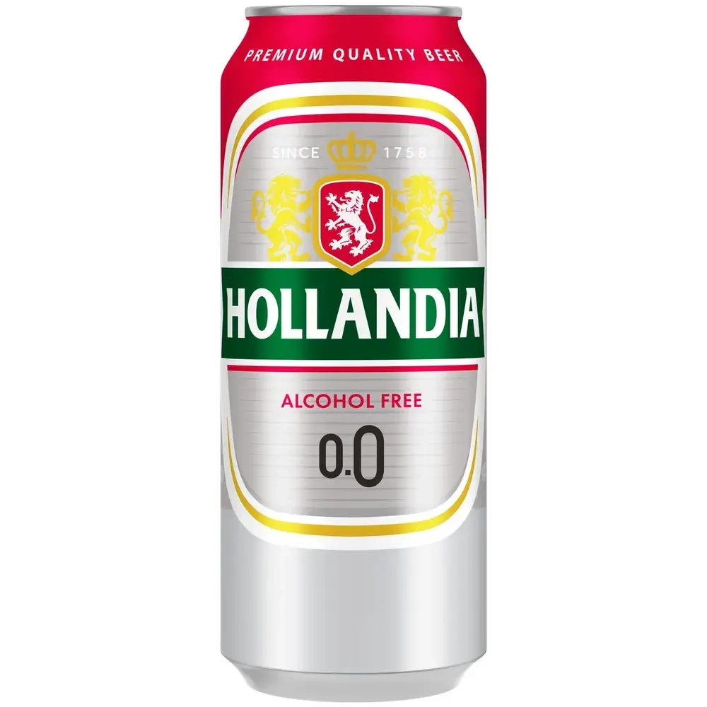 Пиво безалкогольное Hollandia светлое фильтрованное пастеризованное, 0,45 л