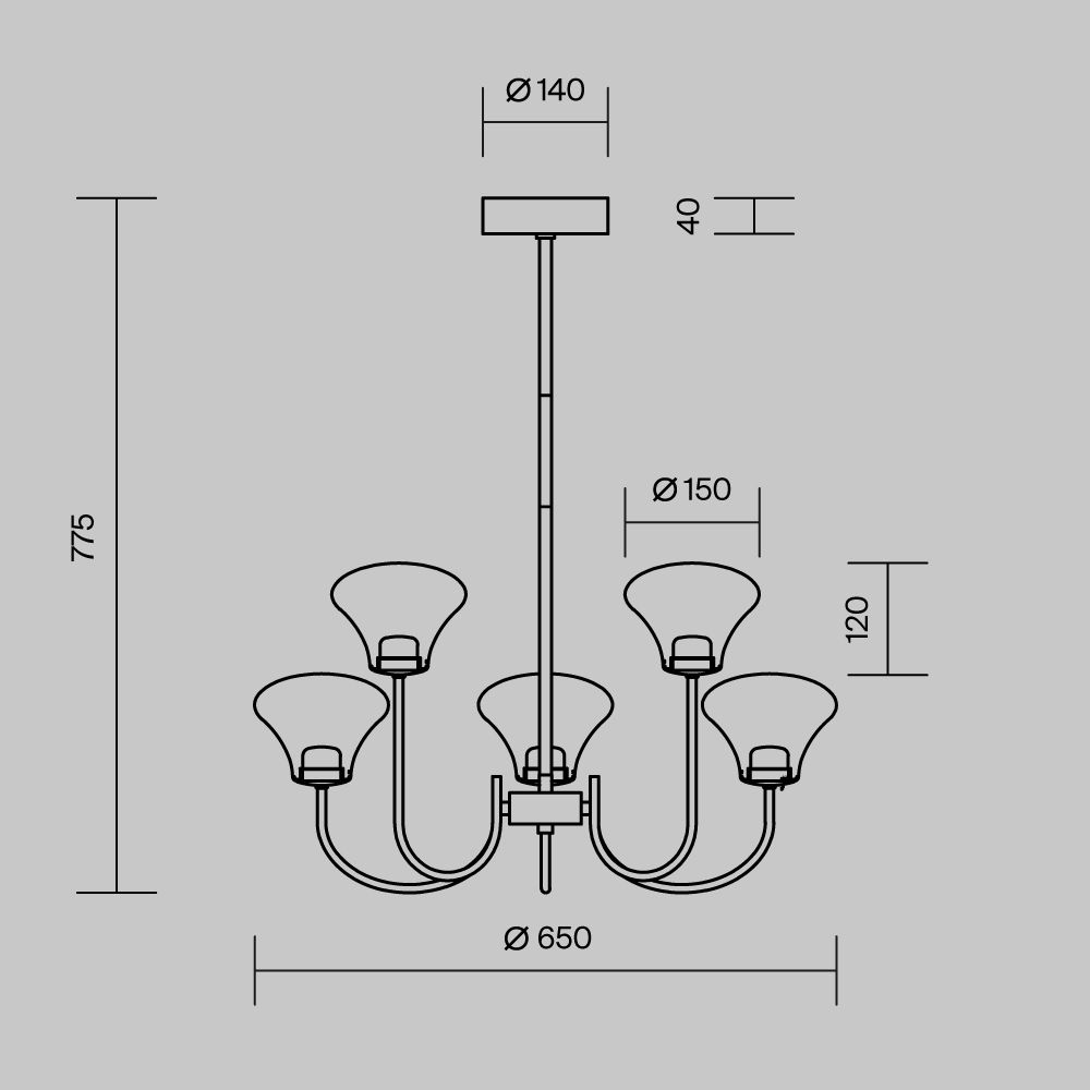Люстра на штанге светодиодная Maytoni   MOD402PL-L20BS3K