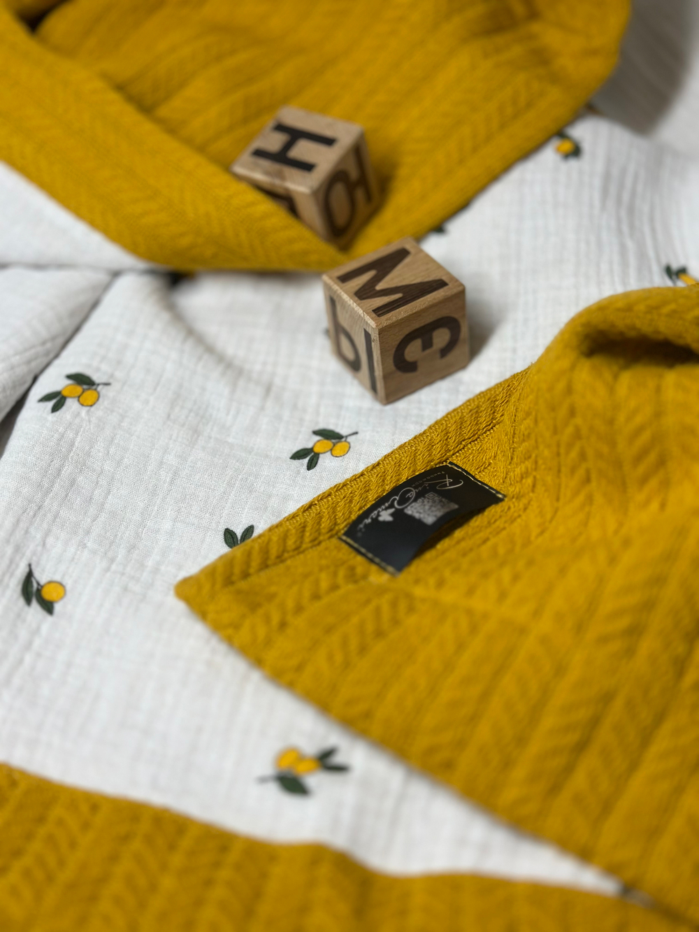 Утеплённый двусторонний плед-одеяло RinaAmari Горчица, 105*120