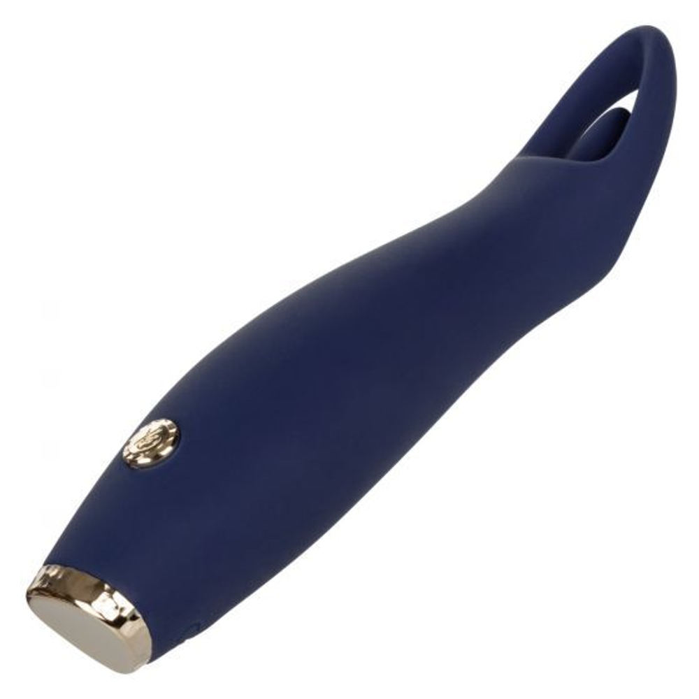 Синий вибратор Jasmine для стимуляции клитора и сосков - 16 см.