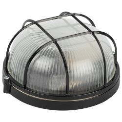 Светильник ЭРА НБП 03-60-002 Акватермо алюминий/стекло решетка IP54 E27 max 60Вт D176 круглый черный | Светильники ЖКХ РБ