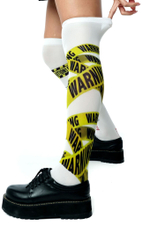 Белые гольфы с принтом по мотивам Пилы (Цвет: белый)