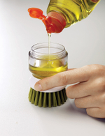 Щетка с дозатором моющего средства Palm Scrub™ серая, Joseph Joseph