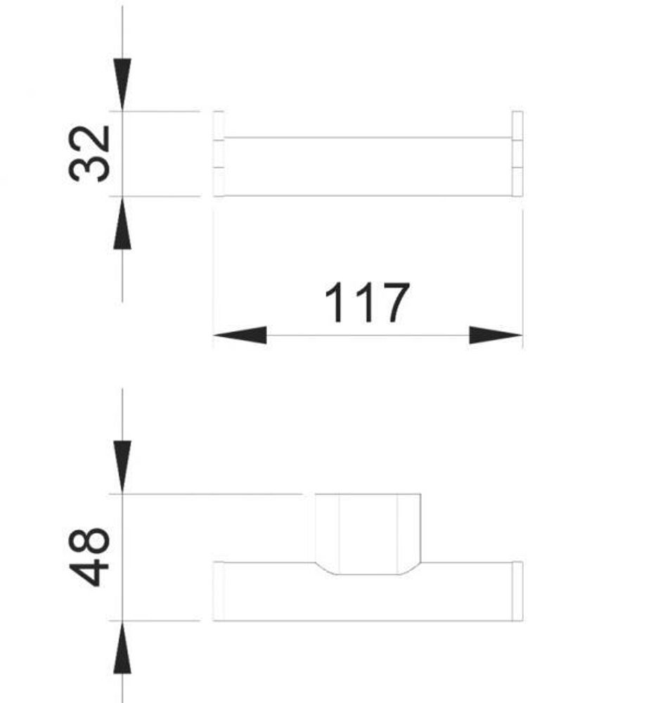 Крючок для ванны двойной латунь SANTORINI 16343.B глянцевый