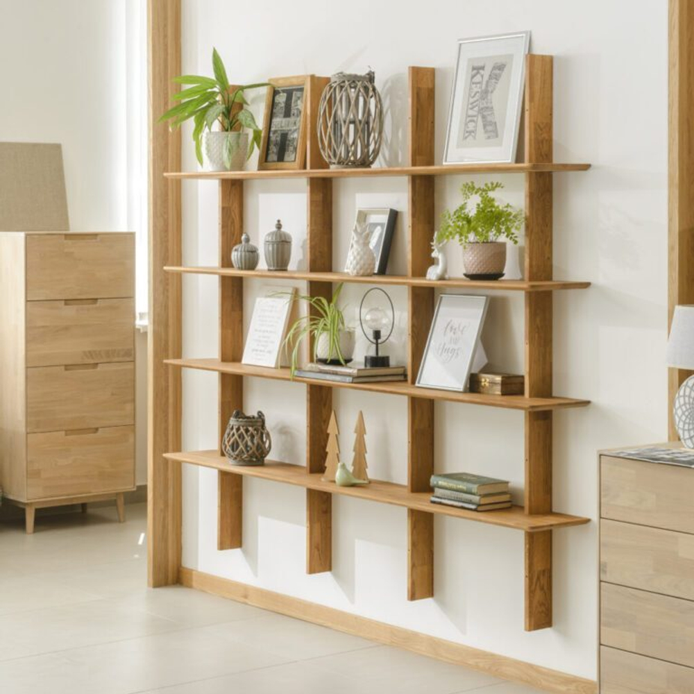 Стеллаж из массива дуба настенный Берг 2