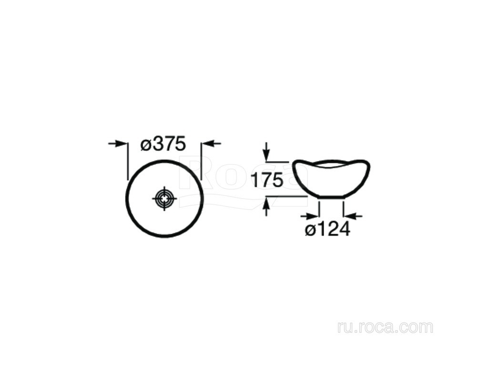 Раковина Roca Ruy Ohtake накладная D375 кофейный 327A15660