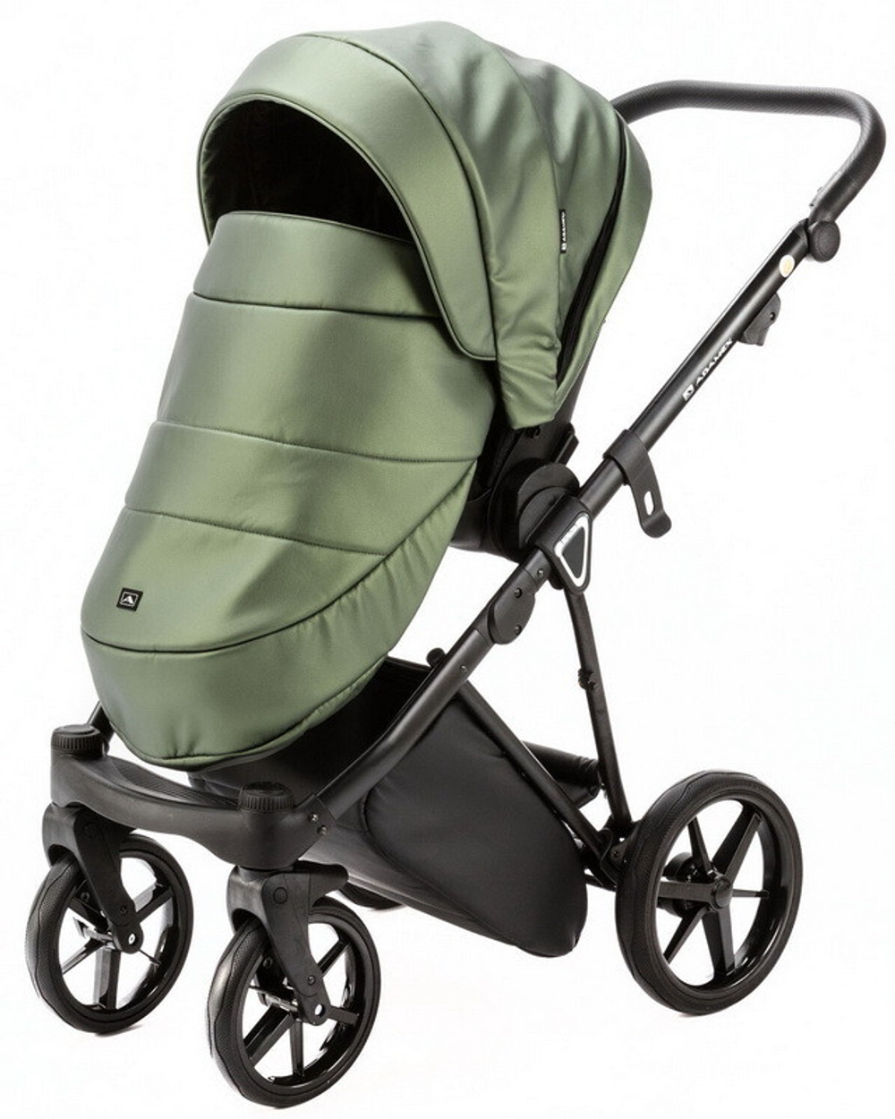 Детская коляска Adamex Belissa Deluxe 2 в 1 B-SM14 (ЗЕЛЁН.ПЕРЛ.КОЖА)