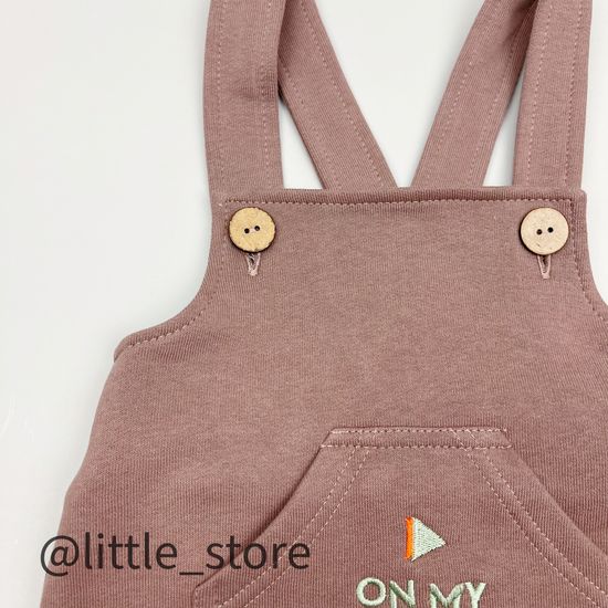 Полукомбинезон из футера с начесом, Коричневый