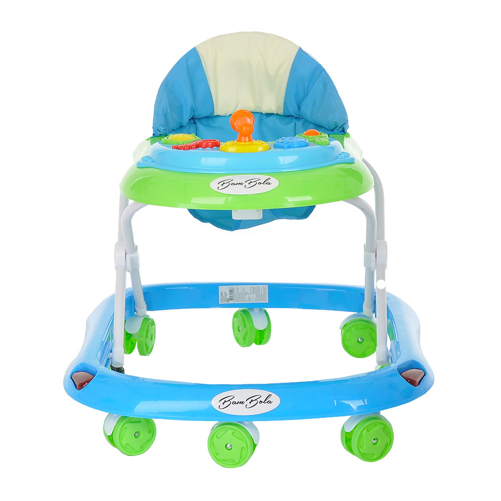 BAMBOLA Ходунки Капитан (8 колес,игрушки,муз) (60*57*57) Light blue+Green/Голубой