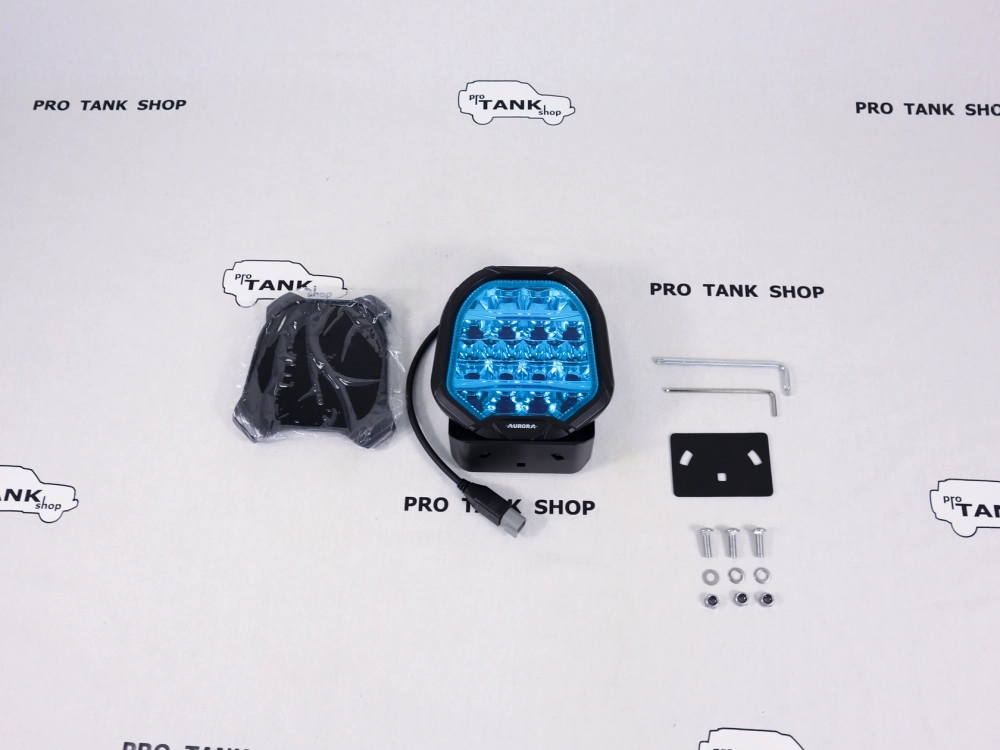 Фара AURORA ALO-P-R-7-R15Y-AW 7″ 270W c подсветкой корпуса (ДХО) Янтарный + Белый 1 шт.