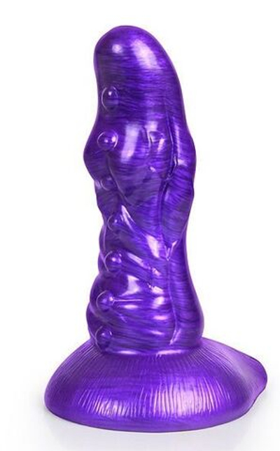Фиолетовый фантазийный фаллоимитатор - 19 см.