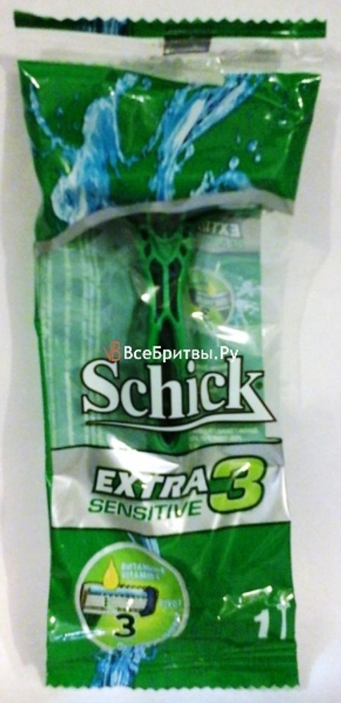 Schick одноразовые станки Extra-3 Sensitive 1 шт