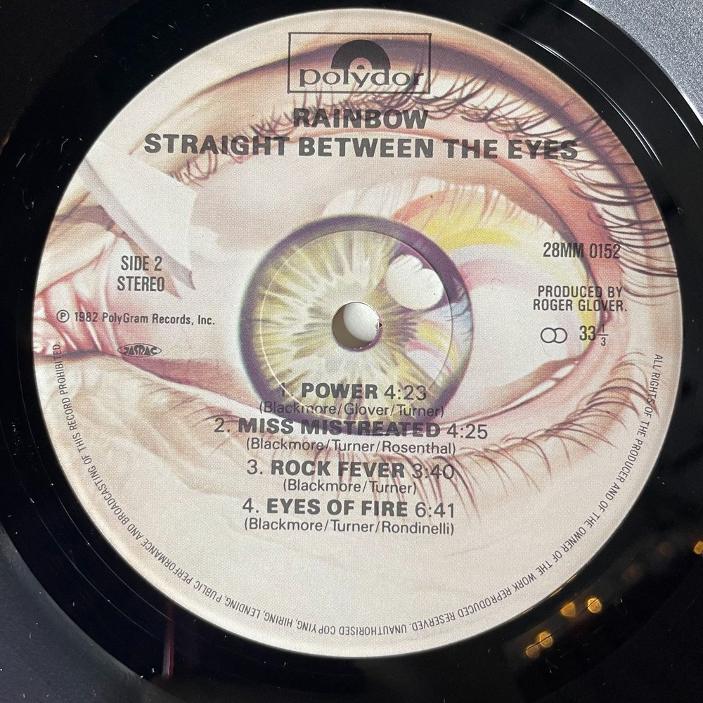 Винтажная виниловая пластинка LP Rainbow Straight Between The Eyes (Japan 1982) (Obi) Tite Squeeze 28MM 0152