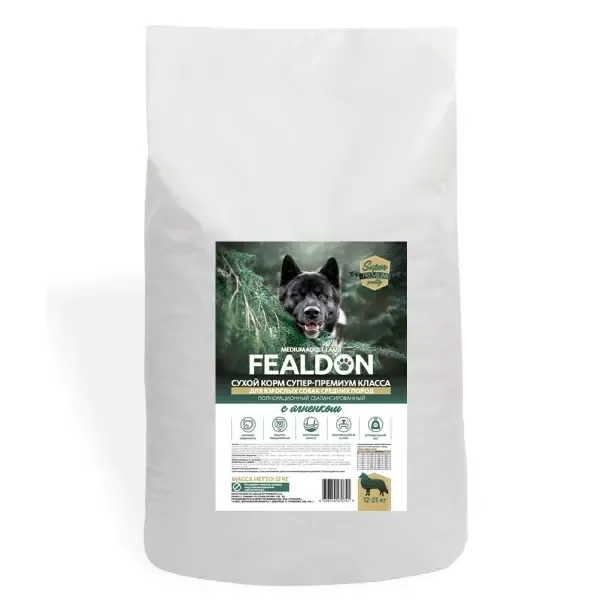 Сухой корм Fealdon Medium Adult Lamb для взрослых собак средних пород, с ягненком