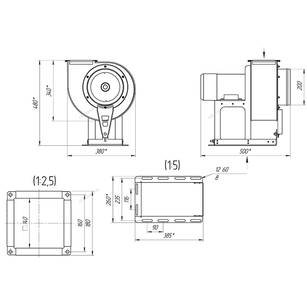 NORDBERG (B3) Вентилятор для удаления выхлопных газов